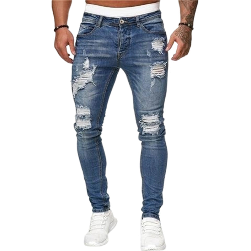 👖60% OFF! 🔥 Stylish Distressed Skinny Jeans for Men – Slim Tapered Fit, Breathable Cotton & Edgy Ripped Details