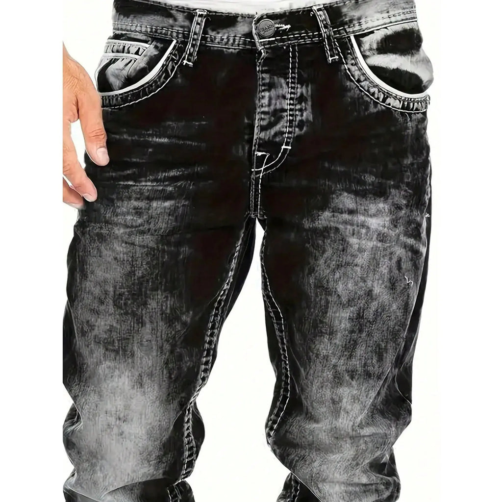 Men's Fashion Creative Stretch Denim Jeans,Minimalist Style Suitable For Summer, Emo Style— Free shipping for two pieces
