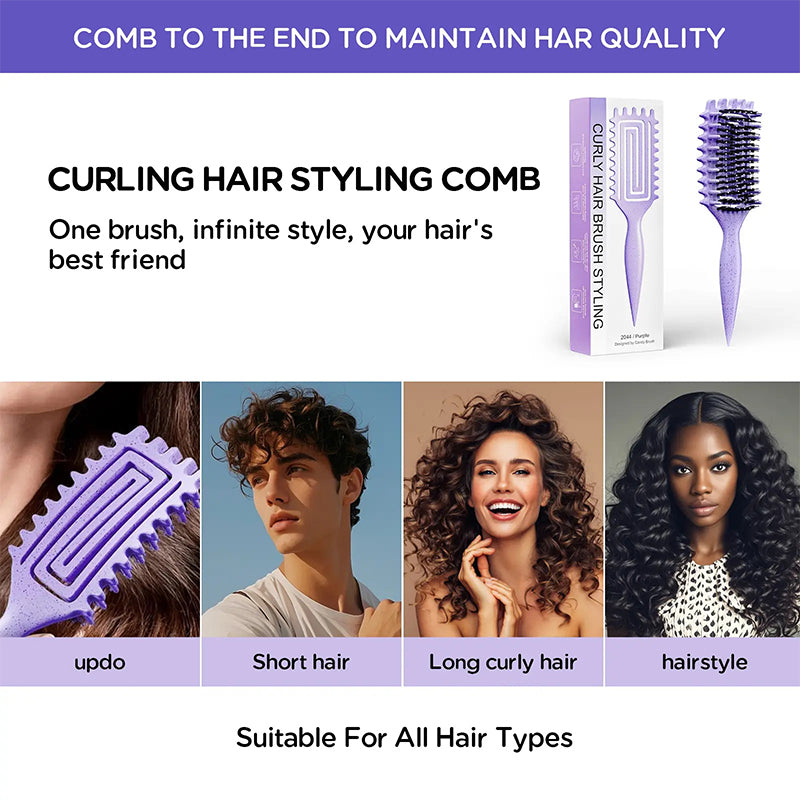 Ventilated Detangling Brush for Curly Hair - Pain-Free Detangling & Less Breakage