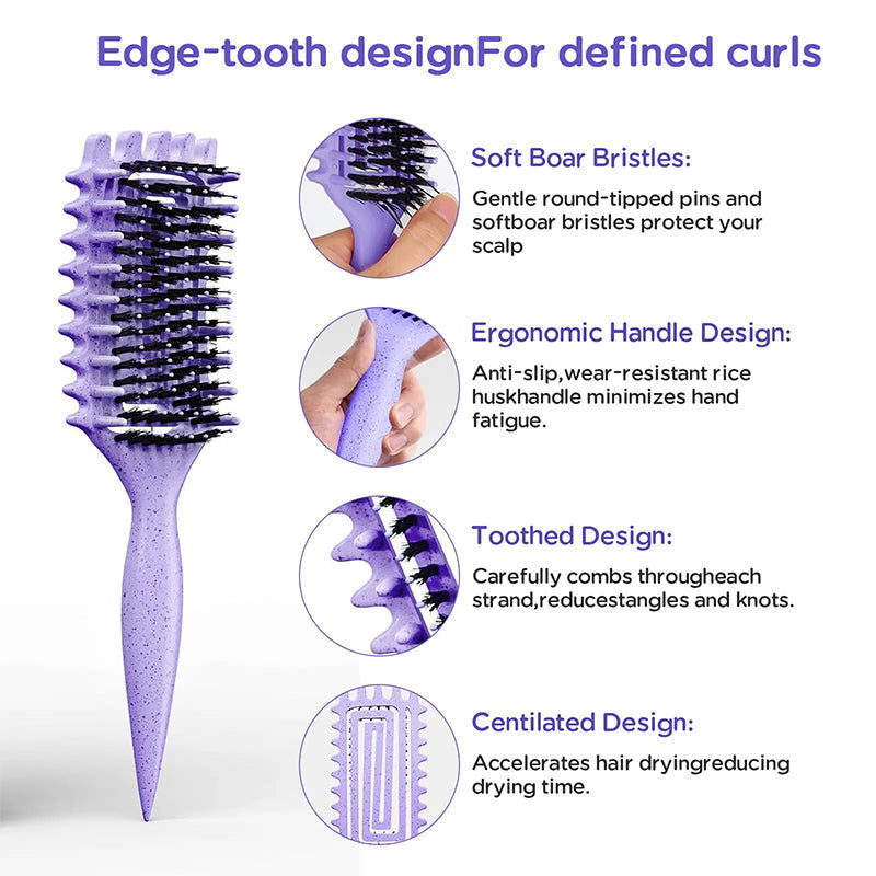 Ventilated Detangling Brush for Curly Hair - Pain-Free Detangling & Less Breakage