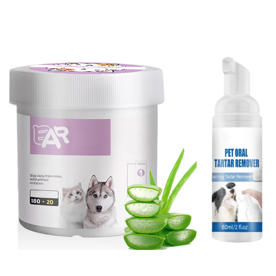Natural Plant-Based Cleaning Wipes for Pet Eyes and Ears